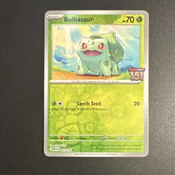 Pokemon TCG Bulbasaur 001/165 Scarlet & Violet 151 Exclusive Reverse Holo Promo - Image 1