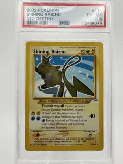 Pokemon Shining Raichu Neo Destiny 111/105 PSA 6 Unlimited Holo English - Image 2