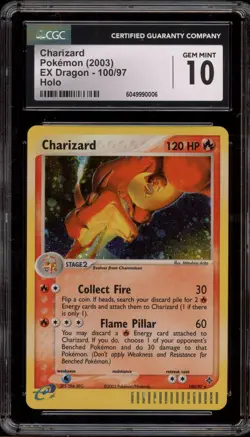 Pokemon Charizard EX Dragon Holo Rare #100 CGC 10 Gem Mint - Image 1