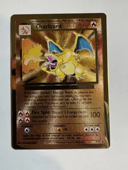 Pokemon CHARIZARD 4/102 - Celebrations UPC 25th Anniversary GOLD Metal Card - Image 1