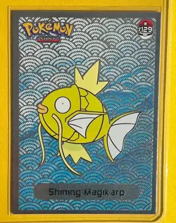💥 Shiny MAGIKARP Pokemon Vintage Art CARD Metallic Foil Collectible Anime NM💥 - Image 1