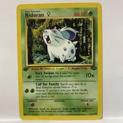 Nidoran 57/64 Jungle 1st Edition Common Pokemon Card MP - Image 1