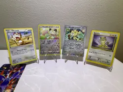 Pokemon TCG Meowth 4 Card Lot Reverse Holo, Regular - Image 1