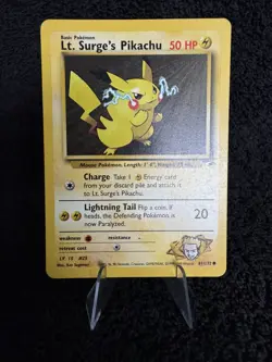 Lt. Surge’s Pikachu 81/132 Common Gym Heroes Pokemon Card - English - LP - Image 1
