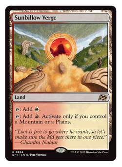 MTG - 1 x Sunbillow Verge - Rare Boros Land - Aetherdrift (DFT) - M/NM - Image 1