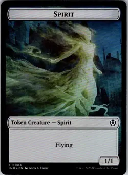 Magic | INR | Spirit // Human (0002) Double-Sided Token | 2 // 4 | Foil | NM - Image 1
