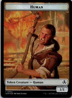 Magic | INR | Spirit // Human (0002) Double-Sided Token | 2 // 4 | Foil | NM - Image 2