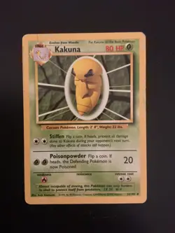 Pokemon Kakuna Base Set vintage card #033/102 Wotc 1999 - Image 1