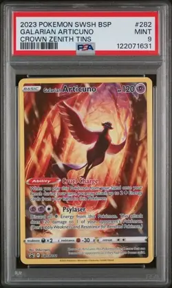 2023 POKEMON SWSH BLACK STAR PROMO CROWN ZENITH TIN #282 GALARIAN ARTICUNO PSA 9 - Image 1
