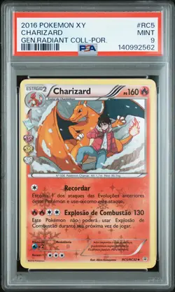 2016 POKEMON XY GENERATIONS RADIANT COLL PORTUGUESE #RC5 CHARIZARD PSA 9 - Image 1
