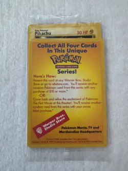 Pokemon The First Movie Pikachu WB Promo – Black Star – Factory Sealed - Mint - Image 1
