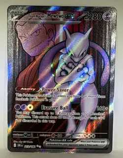 Pokemon TCG Team Rockets Mewtwo EX 213/182 Full Art Destined Rivals English - Image 1