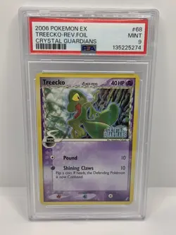 2006 POKEMON Tcg EX CRYSTAL GUARDIANS #68 TREECKO-REVERSE FOIL PSA 9 - Image 1