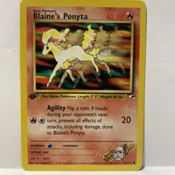 2000 Pokemon Gym Heroes 1st Edition Blaine's Ponyta #63/132 NEAR MINT NM - Image 1