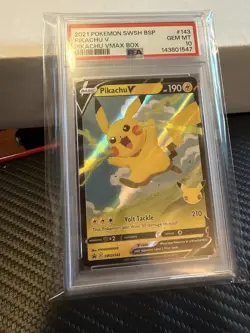 PSA 10 2021 Pokemon Swsh Bsp Pikachu V Pikachu VMAX BOX #143 - Image 5