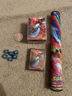 Pokemon TCG Charizard UPC Playmat Deck Box and Sleeves Brand New In Hand Sealed - Image 1