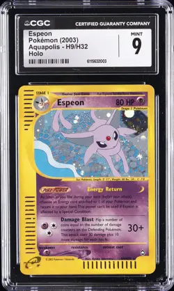2003 POKEMON AQUAPOLIS HOLO #H9 ESPEON CGC 9 - Image 1