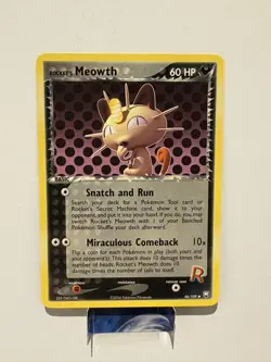 Pokemon TCG Rocket's Meowth EX Team Rocket Returns 46/109 Regular Uncommon - NM - Image 1