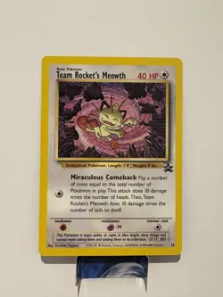 POKEMON TCG TEAM ROCKET'S MEOWTH BLACK STAR PROMO 18 EXCELLENT NEAR MINT - Image 1