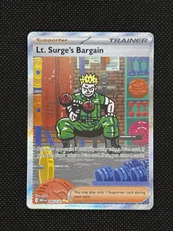 Pokemon TCG LT. SURGE’S BARGAIN 185/132 Mega Evolution Special Illustration Rare - Image 1