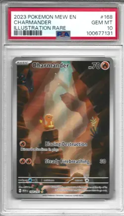 Pokemon Charmander 168/165 Sv: Scarlet & Violet 151 Holo English PSA 10 Gem Mint - Image 1