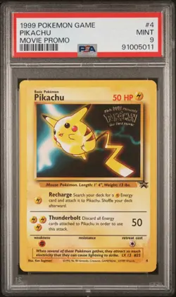 ⚡Pokemon 1999 Pikachu Movie Promo #4 Vintage PSA 9 - Image 1