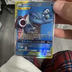 Pokemon Blastoise & Piplup GX TAG TEAM Ultra Rare Full Art Holo 214/236 270 HP - Image 1