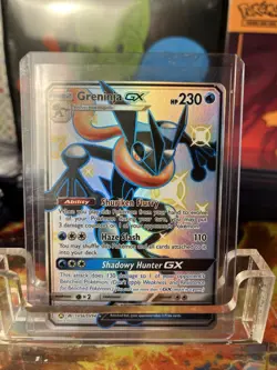 Pokemon NM Greninja GX Full Art Shiny Holo Rare Card SV56/SV94 Hidden Fates - Image 1