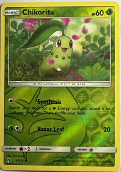 Pokemon - Chikorita 5/214 - Reverse Holo - Lost Thunder - NM/M - Image 1