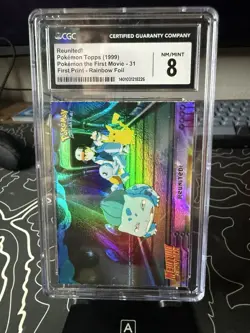 Pokemon Topps 1999 First Movie Card #31 Rainbow Foil CGC 8 - Image 1