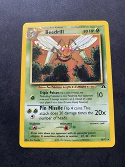 Pokemon Card - Beedrill - Neo Discovery 18/75 Rare Vintage NM - Image 1