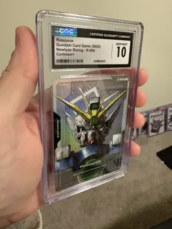 Gundam Card Game Newtype Rising Resource Gundam Wing Zero R-004 C+ CGC 10 - Image 3