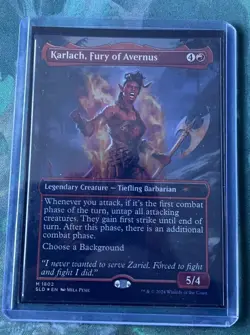 1X FOIL Karlach, Fury of Avernus BORDERLESS MINT MTG Magic Secret Lair D&D BG3 - Image 2
