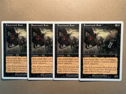 MTG 4x Razortooth Rats Core Set 7th Edition Pauper Magic the Gathering x4 NM - Image 1