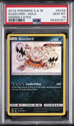 2019 POKEMON SUN & MOON HIDDEN FATES #SV26 GUZZLORD-HOLO PSA 10 - Image 1