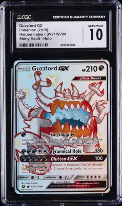 2019 POKEMON HIDDEN FATES SHINY VAULT - HOLO GUZZLORD GX CGC 10 GEM MINT - Image 1