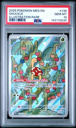 2025 POKEMON MEG EN-MEGA EVOLUTION ILLUSTRATION RARE #136 SHUCKLE PSA 10 - Image 1