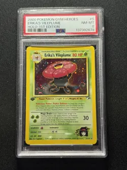 2000 Pokemon Gym Heros Erika's Vileplume 1st edition PSA 8 - Image 1