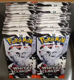 22 White Flare Booster Pack Lot Factory Sealed Pokemon english TCG - Image 1