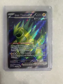 Pokemon TCG Iron Thorns EX Twilight Masquerade Ultra Rare Full Art Card 196/167 - Image 1