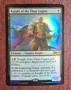 Knight of the Ebon Legion - Foil - MtG Core 2020 - R105 NM 2020 - Image 2