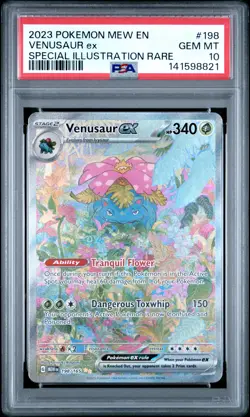 2023 Pokemon Mew EN-151 Venusaur EX Special Illustration Rare PSA 10 #198 - Image 1