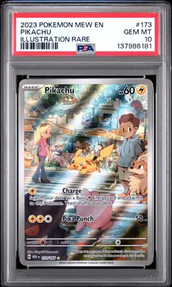 2023 POKEMON MEW EN-151 ILLUSTRATION RARE #173 PIKACHU PSA 10 - Image 1