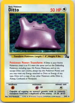 Ditto (3) #03/62 Holo Rare Fossil Pokemon MP - Image 1