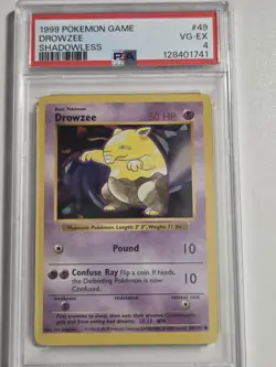 Drowzee 49/102 Base Set Shadowless Pokemon Card TAG Graded 4 - Image 1