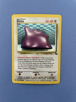 Ditto 3/62 Unlimited Holo Rare Fossil Pokemon Card - Lightly Played - Image 1