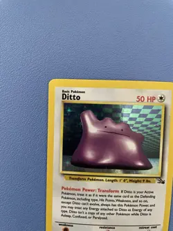 Ditto 3/62 Unlimited Holo Rare Fossil Pokemon Card - Lightly Played - Image 2