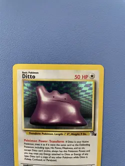 Ditto 3/62 Unlimited Holo Rare Fossil Pokemon Card - Lightly Played - Image 3