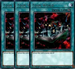 Yugioh - Toon World x 3 - 1st Edition - Rare NM - Free Holographic Card - Image 1
