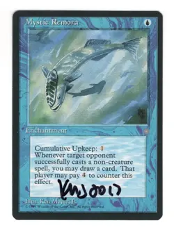 Mystic Remora (MTG - Ice Age) Normal English, Autographed - Image 1